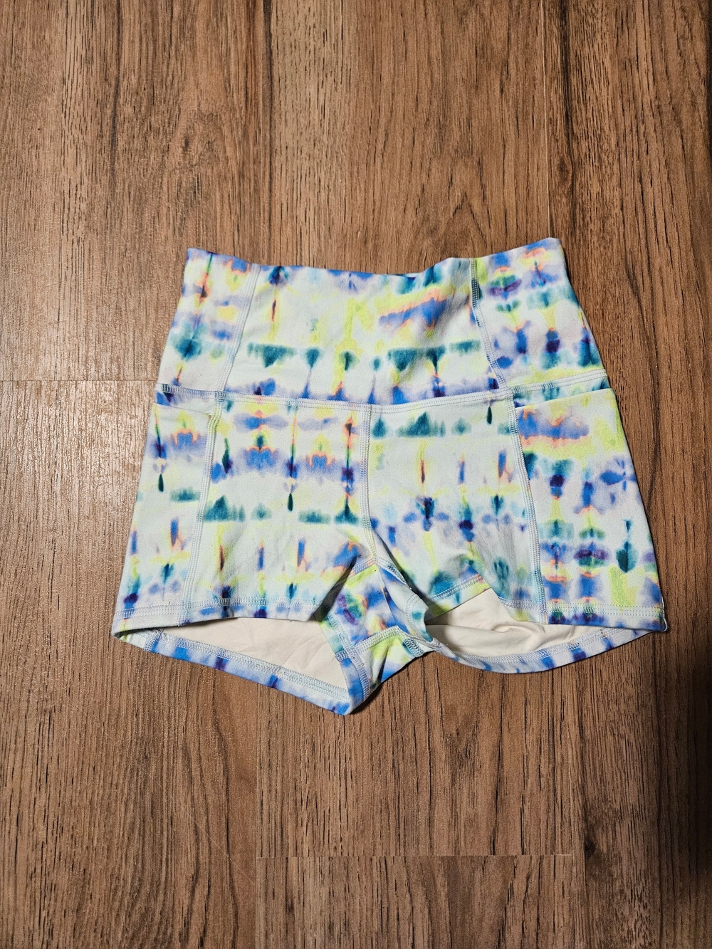 Fabletics Women's High-Waist Active Shorts in Multi-Color Tie-Dye